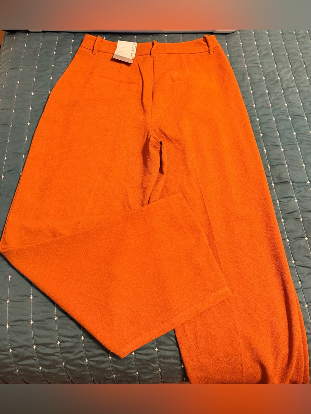 Nine West Bright Orange Wide-Leg Pants